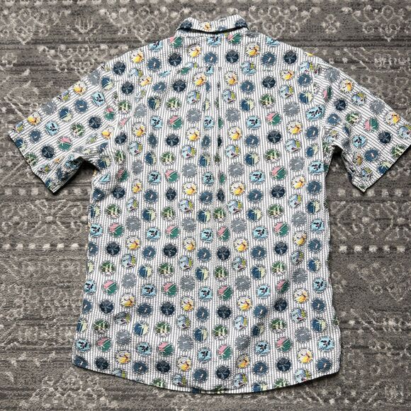 Eton Tennis Pattern Short Sleeve Seersucker Popover Shirt Mens Large Slim RARE - Picture 9 of 9